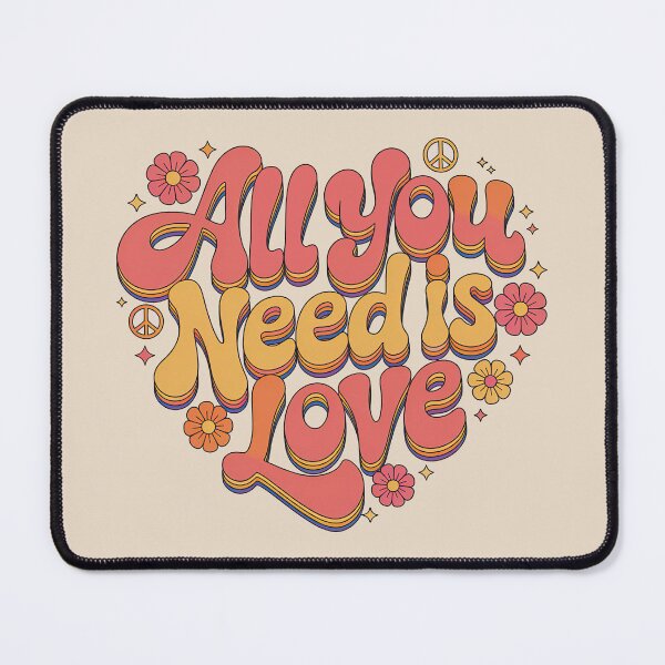 Item preview, All You Need Is Love, Retro Vintage Hippie Style designed and sold by graphic-genie.