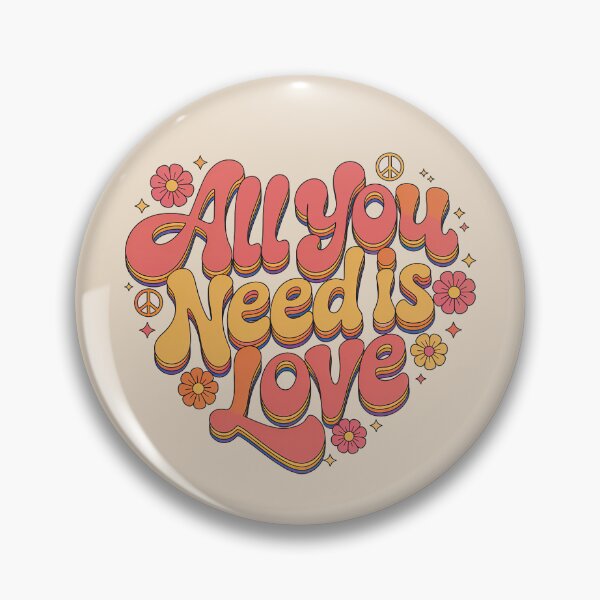 Item preview, All You Need Is Love, Retro Vintage Hippie Style designed and sold by graphic-genie.