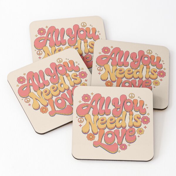 Item preview, All You Need Is Love, Retro Vintage Hippie Style designed and sold by graphic-genie.