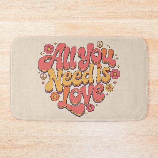Item preview, All You Need Is Love, Retro Vintage Hippie Style designed and sold by graphic-genie.