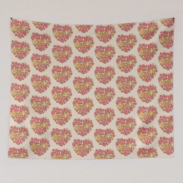 Item preview, All You Need Is Love, Retro Vintage Hippie Style designed and sold by graphic-genie.