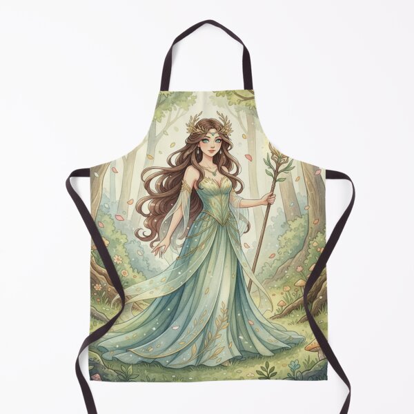 Item preview, Ethereal Forest Queen with Golden Staff designed and sold by Dream Bloom Gallery.