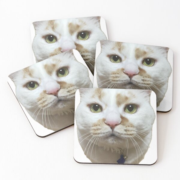 Item preview, Curious White and Ginger Cat Close-Up Portrait designed and sold by Komatoya.
