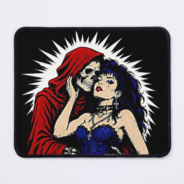 Item preview, Grim Reaper Gothic Woman Dark Romance Skull Punk Horror Art Vintage designed and sold by graphixpolash.