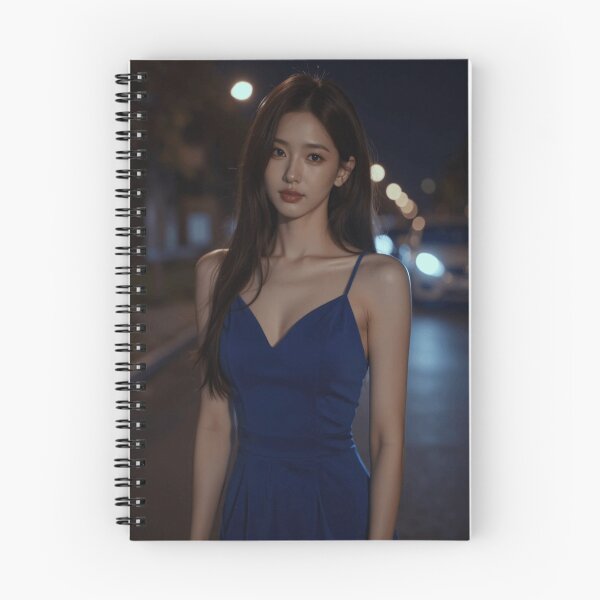 Item preview, Romantic Night Smile – Elegant Woman in Royal Blue Dress Poster designed and sold by SEIMEI2025.