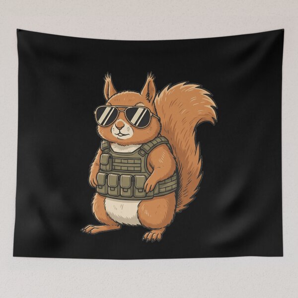 Item preview, Tactical Squirrel with Aviator Sunglasses Military Style designed and sold by k3rstman1.