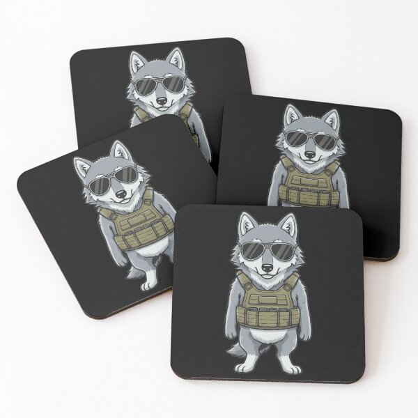 Item preview, Tactical Wolf Soldier with Sunglasses Cartoon designed and sold by k3rstman1.