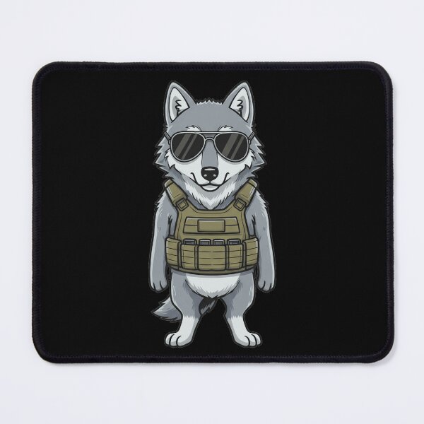 Item preview, Tactical Wolf Soldier with Sunglasses Cartoon designed and sold by k3rstman1.