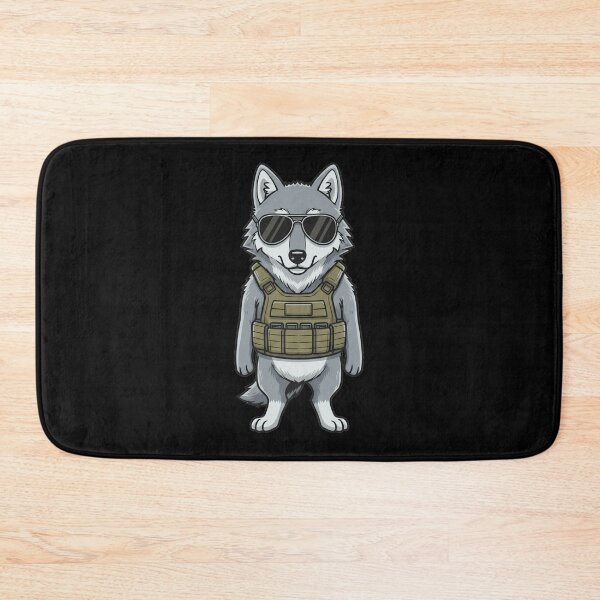 Item preview, Tactical Wolf Soldier with Sunglasses Cartoon designed and sold by k3rstman1.