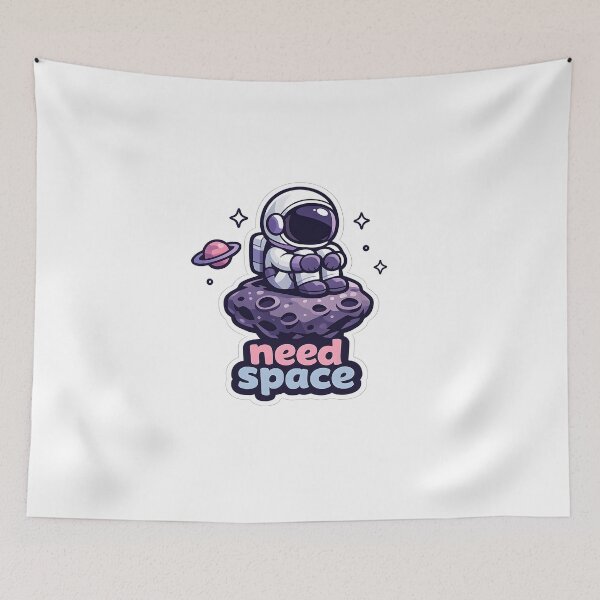 Item preview, "Need Space" | Aesthetic Lonely Astronaut & Introvert Humor Art designed and sold by Naviora.