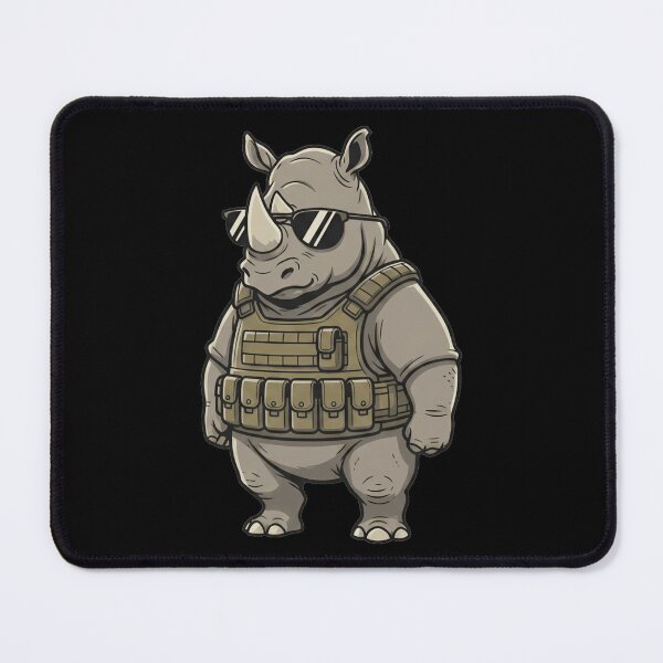 Item preview, Tactical Rhino Character with Sunglasses and Vest designed and sold by k3rstman1.