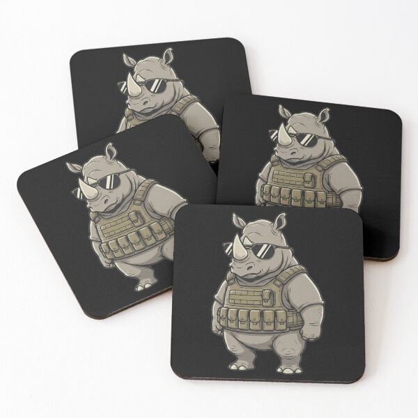 Artikelvorschau, Taktische Rhino-Figur mit Sonnenbrille und Weste entworfen und verkauft von k3rstman1.