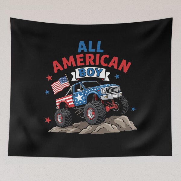 Item preview, All American Boy 4th of July Monster Truck designed and sold by KroghDs.