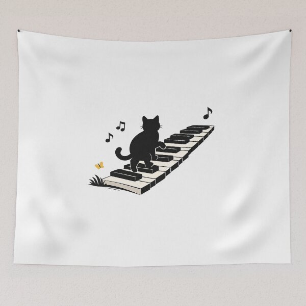 Item preview, Cat Climbing Piano Stairs Essential T-Shirt designed and sold by SoftSproutstu.