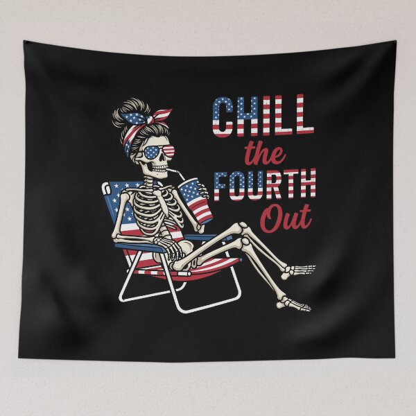 Item preview, Chill The Fourth Out Skeleton Patriotic Women designed and sold by KroghDs.