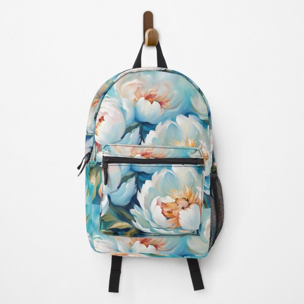 Item preview, Blue Afternoon White Peony Flowers designed and sold by Glimmersmith.