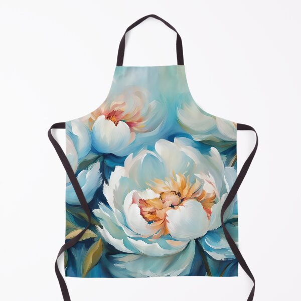 Item preview, Blue Afternoon White Peony Flowers designed and sold by Glimmersmith.