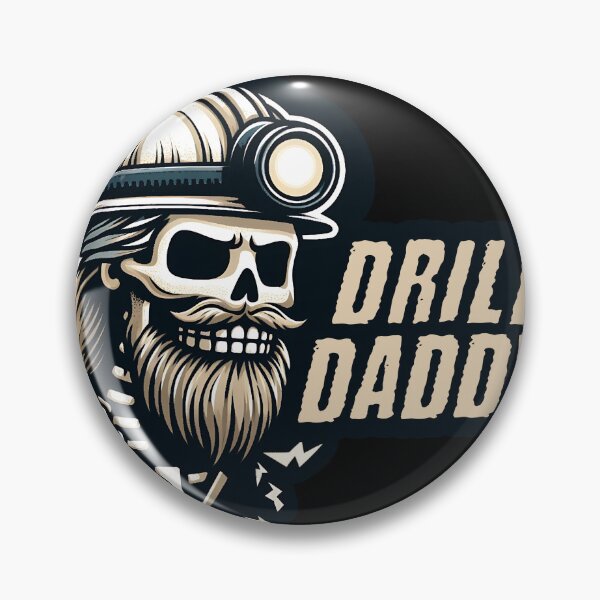 Item preview, Drill Daddy Mining Skull Sticker designed and sold by StickyShaftDesigns.