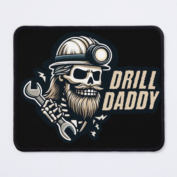 Item preview, Drill Daddy Mining Skull Sticker designed and sold by StickyShaftDesigns.