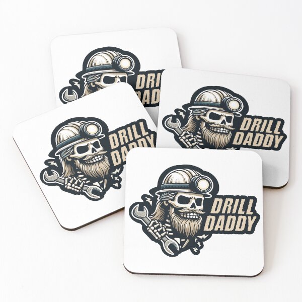 Item preview, Drill Daddy Mining Skull Sticker designed and sold by StickyShaftDesigns.