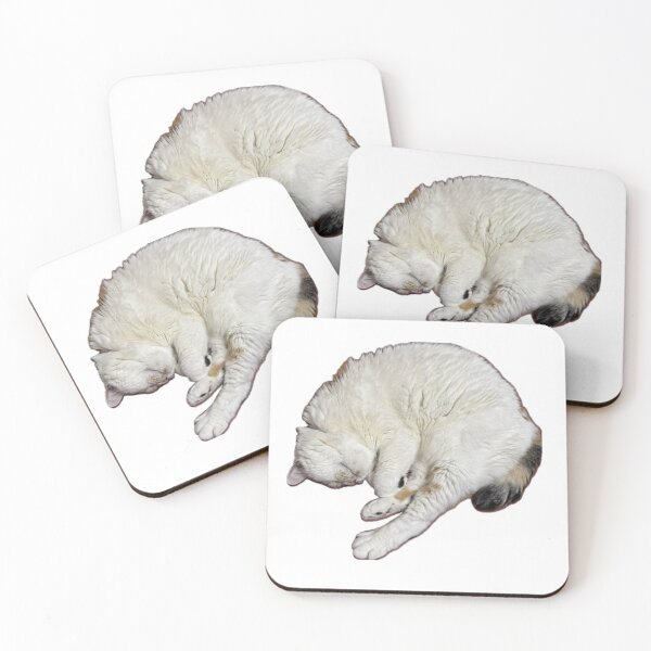 Item preview, Sleeping Curled White Cat designed and sold by Komatoya.