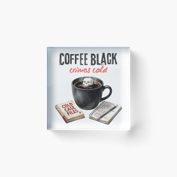 Item preview, Coffee Black Crimes Cold — True Crime Reader Coffee Lover Tee designed and sold by kosimazaki.