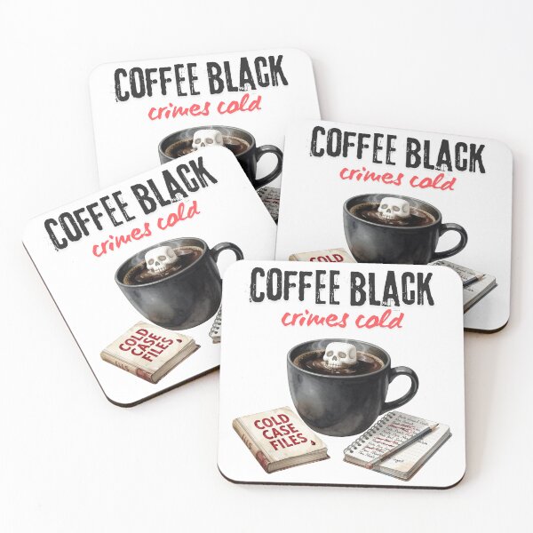 Item preview, Coffee Black Crimes Cold — True Crime Reader Coffee Lover Tee designed and sold by kosimazaki.