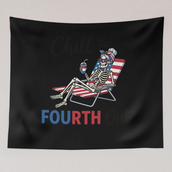 Item preview, Chill The 4th Out Skeleton Patriotic Summer designed and sold by KroghDs.