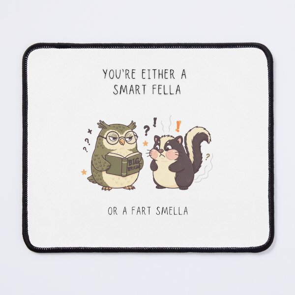 Item preview, You're Either A Smart Fella Or A Fart Smella Funny Owl Skunk T-Shirt designed and sold by Panom Suavichien.