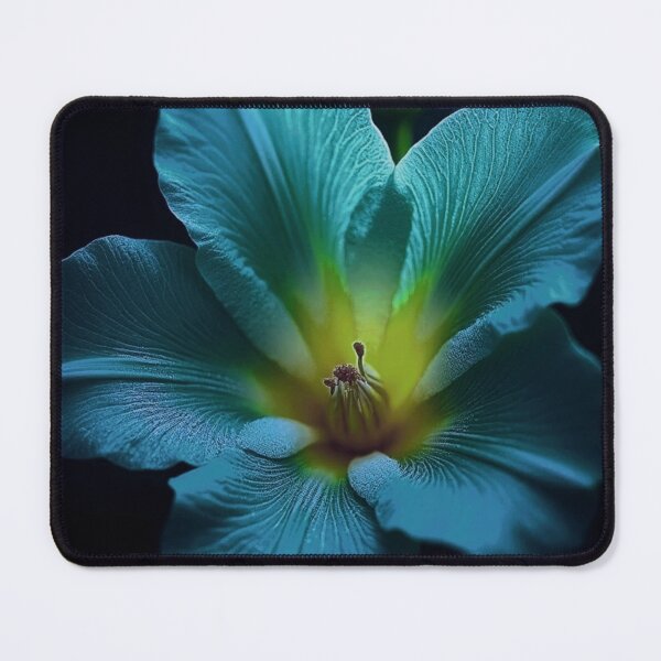 Item preview, Teal Freesia | Dark Glowing Botanical Flower Art Print designed and sold by CunningMaskPrints.