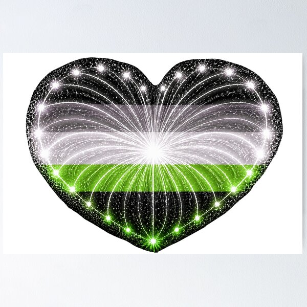Item preview, HEART ON FIRE – STREAKS OF PRIDE ⚡✨ – LOVE BURST EDITION - Agender Pride HEART - any backgrounds designed and sold by WheelieGdArt.
