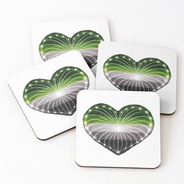 Item preview, HEART ON FIRE – STREAKS OF PRIDE ⚡✨ – LOVE BURST EDITION - Aromantic Pride HEART - any backgrounds designed and sold by WheelieGdArt.