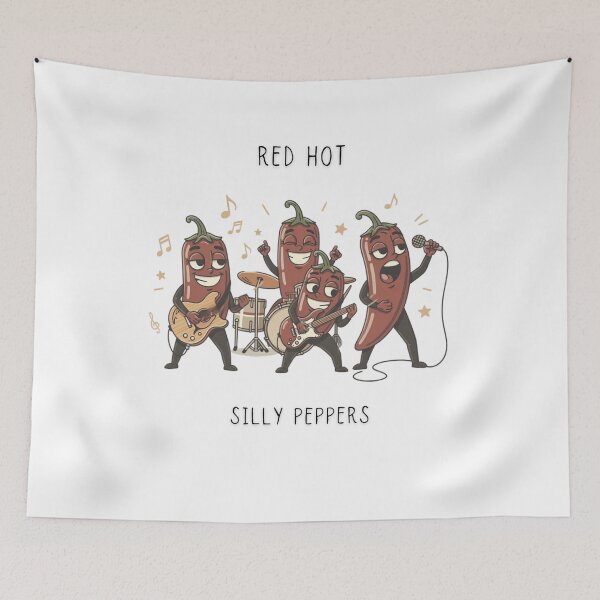 Item preview, Red Hot Silly Peppers Funny Chili Band T-Shirt Chaotic Little Creatures designed and sold by Panom Suavichien.