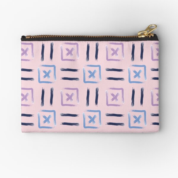 Shoreline X on Peach Zipper Pouch