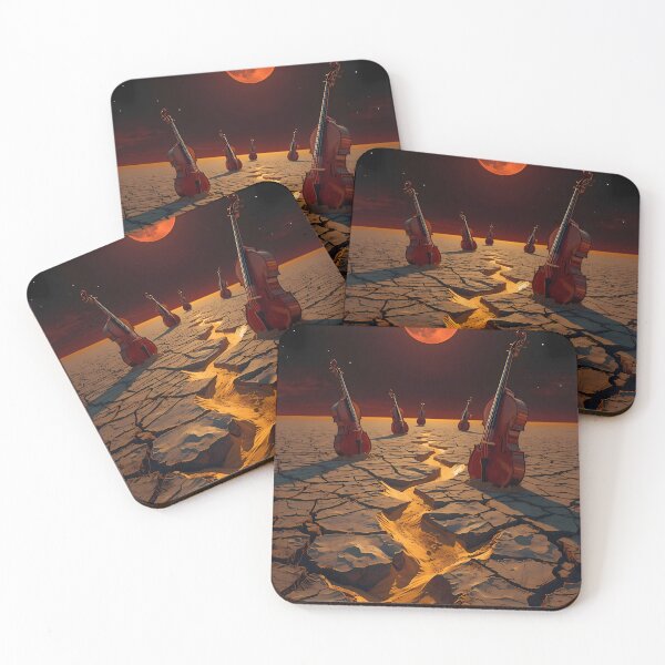 Item preview, Melting Cellos in Desert - Surreal Musical Landscape Art designed and sold by UnRealS.