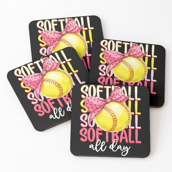Item preview, Softball All Day Groovy Bow Softball Lover  designed and sold by zamiokaline.