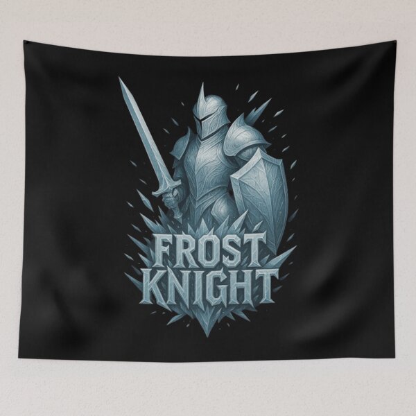 Item preview, Frost Knight Design, Ice Warrior Shirt, Frozen Armor Knight, Winter Knight, Dark Fantasy Warrior, Sword Shield Ice Knight, Blizzard Warrior Art designed and sold by Typologystudios.