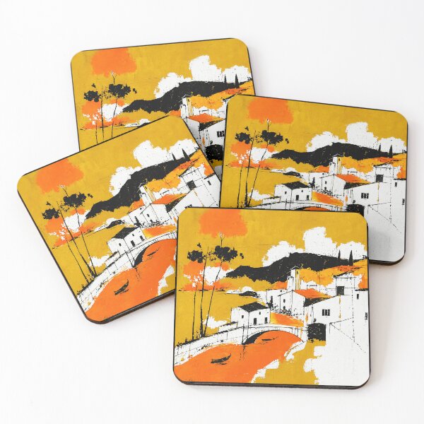 Item preview, Abstract Village Landscape Sunset  designed and sold by Modaozushi216.