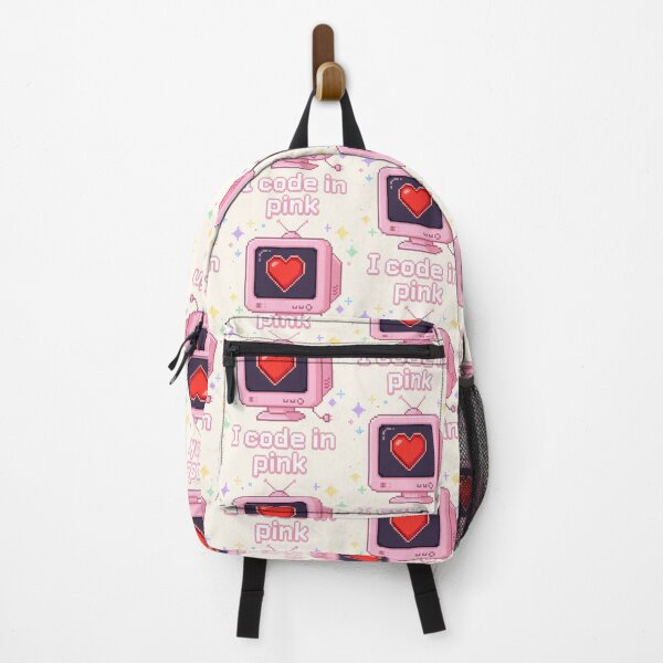 Item preview, I Code in Pink Kawaii Pixel Art Retro Tech designed and sold by SplashTastic.