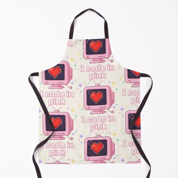 Item preview, I Code in Pink Kawaii Pixel Art Retro Tech designed and sold by SplashTastic.