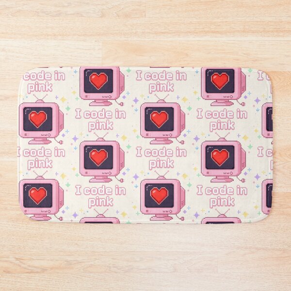 Item preview, I Code in Pink Kawaii Pixel Art Retro Tech designed and sold by SplashTastic.