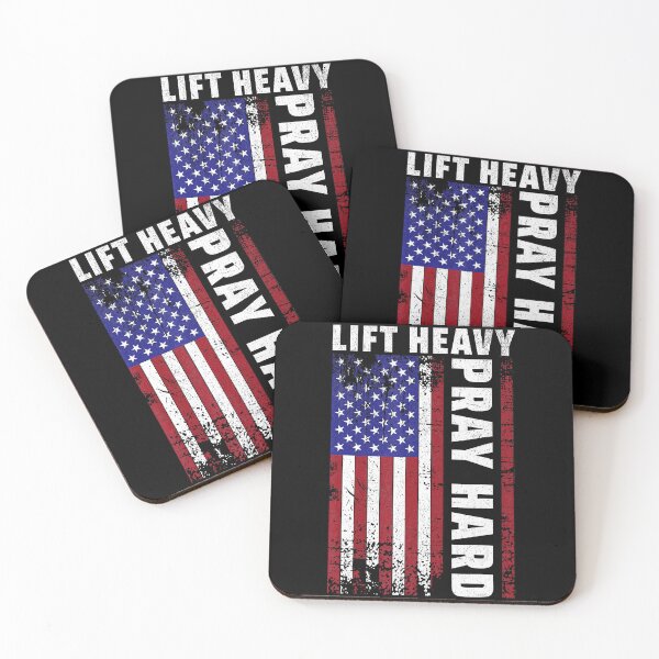 Item preview, Lift Heavy Pray Hard American Flag Gym Motivation  designed and sold by eliramaison.