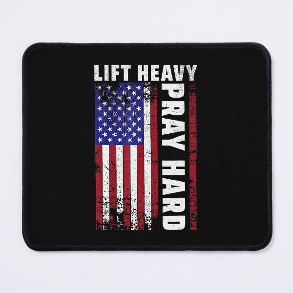 Item preview, Lift Heavy Pray Hard American Flag Gym Motivation  designed and sold by eliramaison.