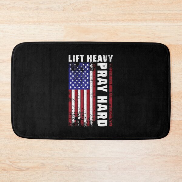 Item preview, Lift Heavy Pray Hard American Flag Gym Motivation  designed and sold by eliramaison.