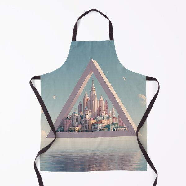 Item preview, Utopian Triangle - Minimalist Floating City Surreal Art designed and sold by UnRealS.