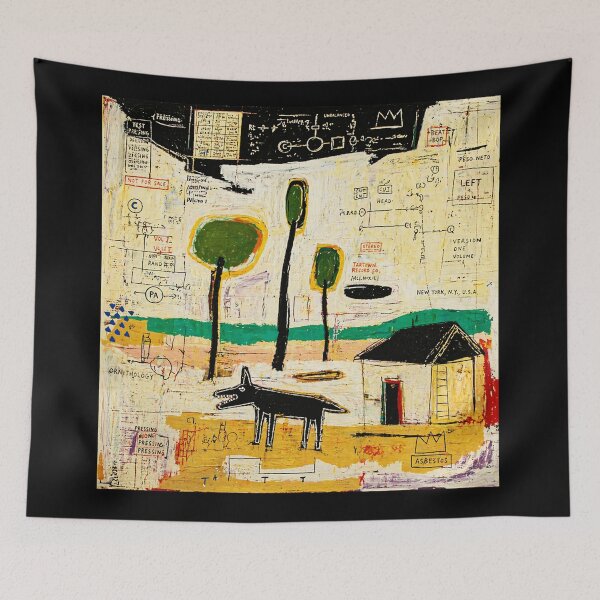 Item preview, Abstract Dog and House Painting Primitive Style  designed and sold by Modaozushi216.