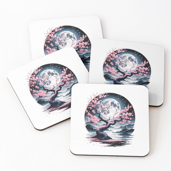 Item preview, Cherry Blossom Moon Japanese Landscape  designed and sold by titanlevi.