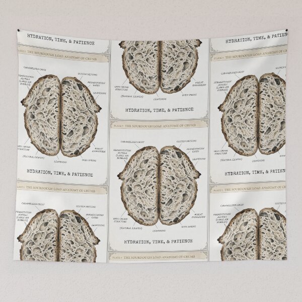 Item preview, Sourdough Loaf Anatomy Botanical Foodie Art designed and sold by SplashTastic.