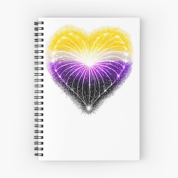 Item preview, HEART ON FIRE – STREAKS OF PRIDE ⚡✨ – LOVE BURST EDITION - NONBINARY PRIDE HEART - any background designed and sold by WheelieGdArt.