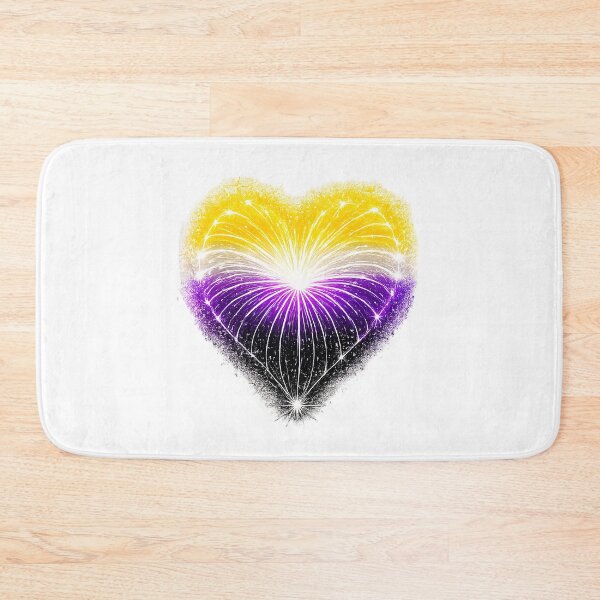 Item preview, HEART ON FIRE – STREAKS OF PRIDE ⚡✨ – LOVE BURST EDITION - NONBINARY PRIDE HEART - any background designed and sold by WheelieGdArt.